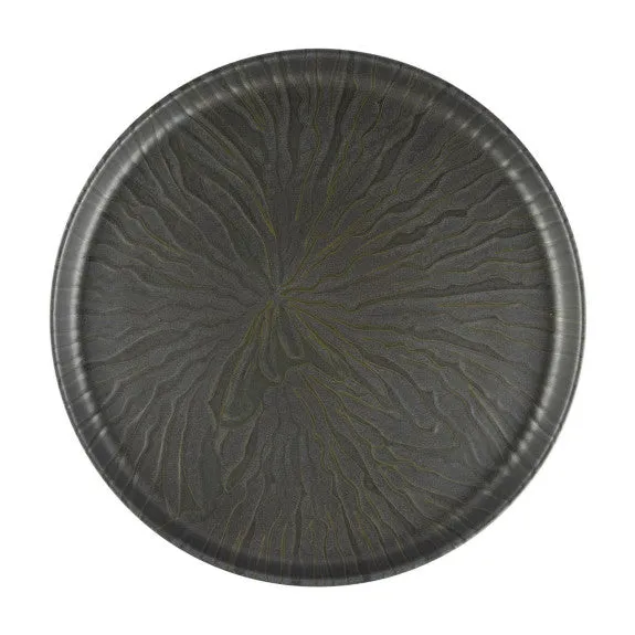 Assiette ronde en céramique Uno Marquina Gris