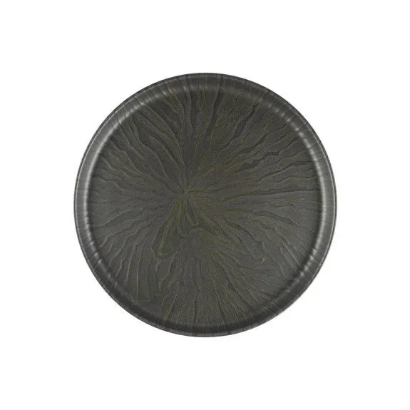 Assiette ronde en céramique Uno Marquina Gris
