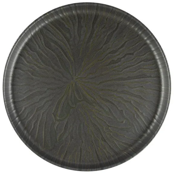 Assiette ronde en céramique Uno Marquina Gris