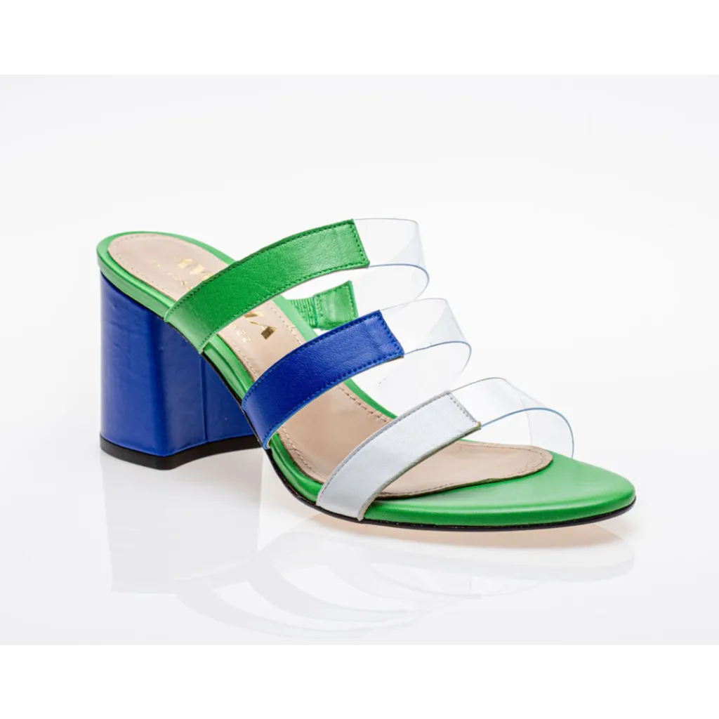 Bali Sandals Blue, Green and White
