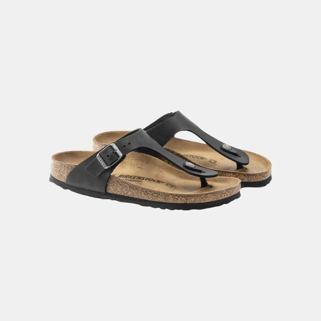 Birkenstock Gizeh Oiled Leather Birko Flor Unisex Black