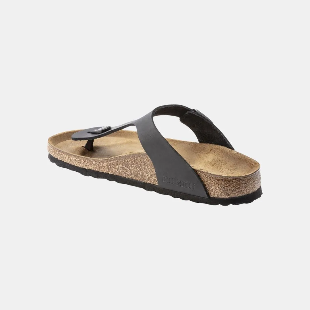 Birkenstock Gizeh Oiled Leather Birko Flor Unisex Black
