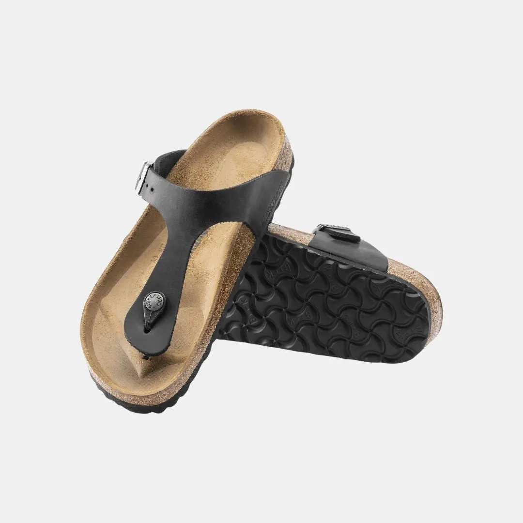 Birkenstock Gizeh Oiled Leather Birko Flor Unisex Black