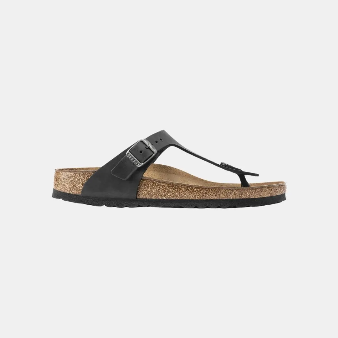 Birkenstock Gizeh Oiled Leather Birko Flor Unisex Black