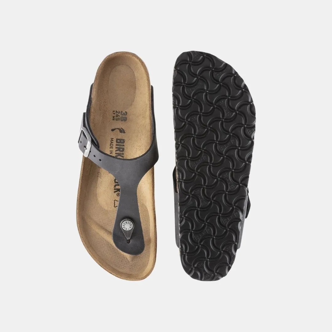 Birkenstock Gizeh Oiled Leather Birko Flor Unisex Black