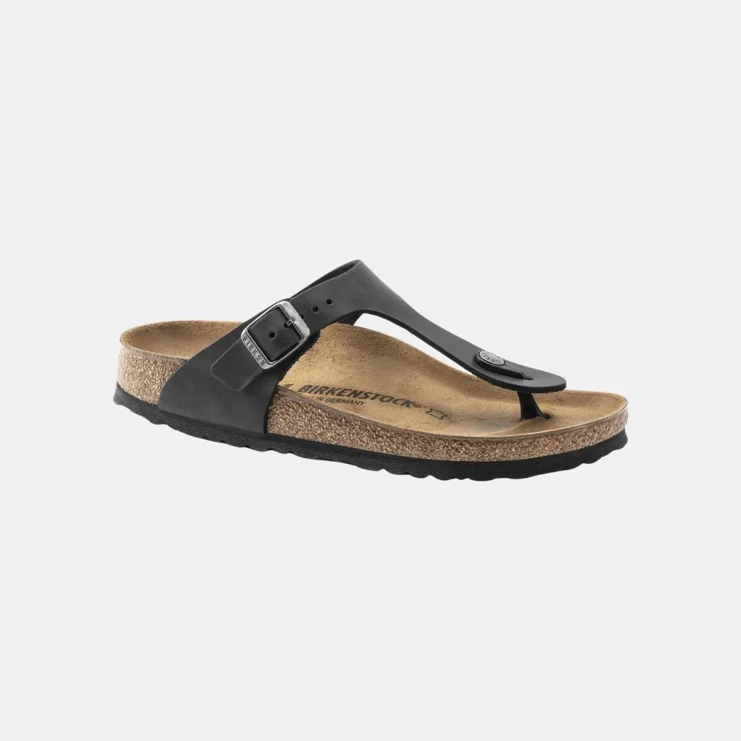 Birkenstock Gizeh Oiled Leather Birko Flor Unisex Black