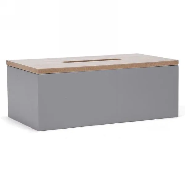 Boîte à mouchoir gris et naturel 10 po x 6 po x 4 po