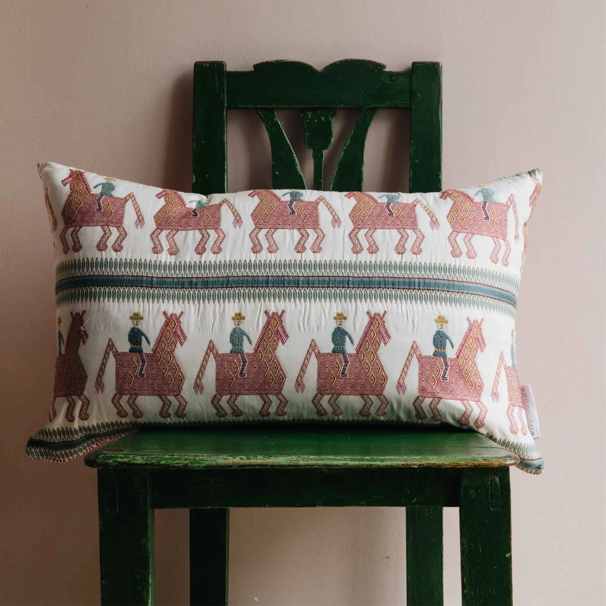 Caballo Red Blue Oversized Oblong Cushion