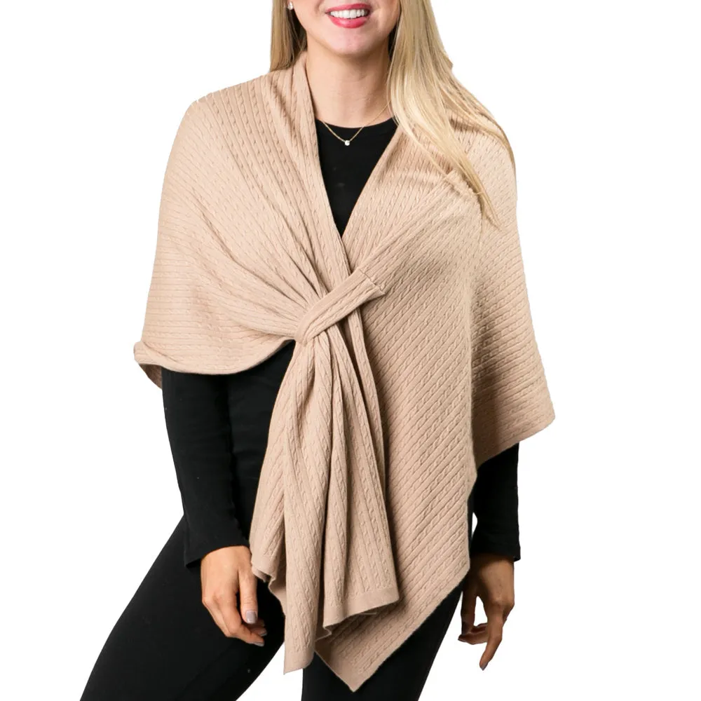 Cable Knit Keyhole Wrap