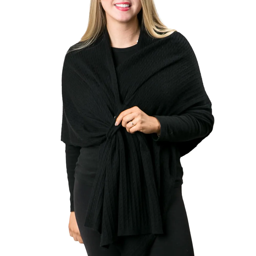 Cable Knit Keyhole Wrap