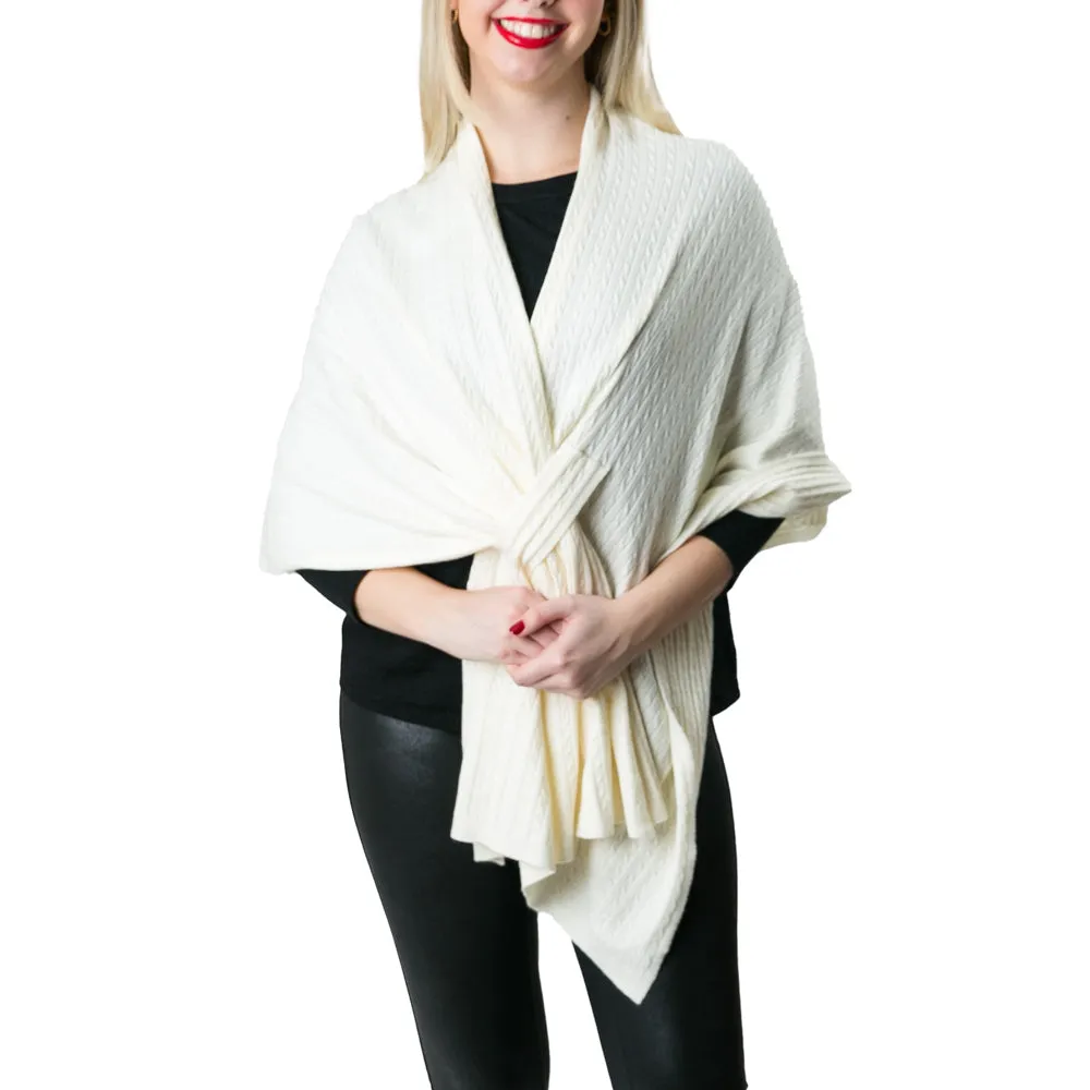 Cable Knit Keyhole Wrap
