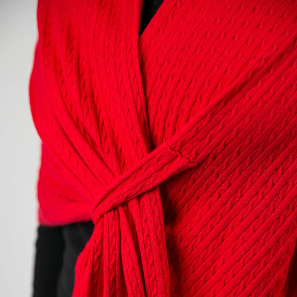 Cable Knit Keyhole Wrap
