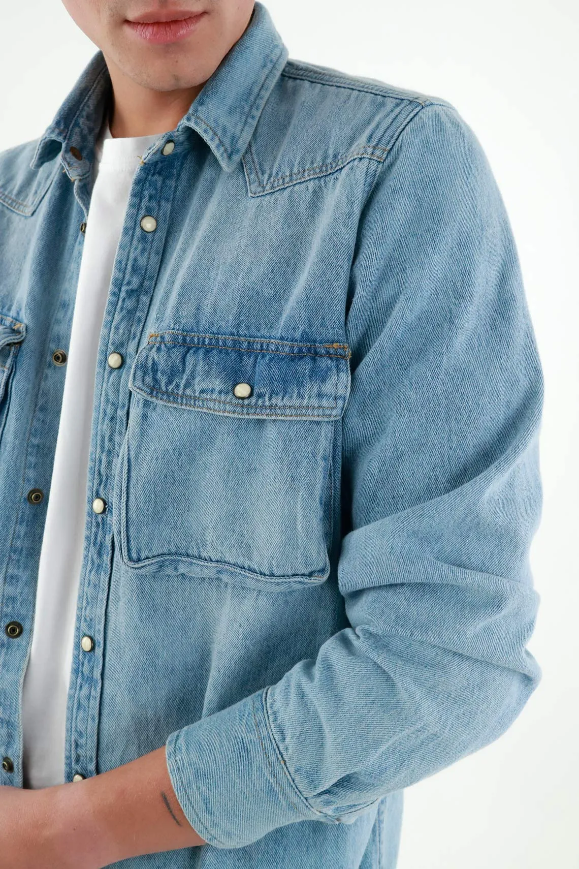 Mens Premium Indigo Blue Dress Shirt
