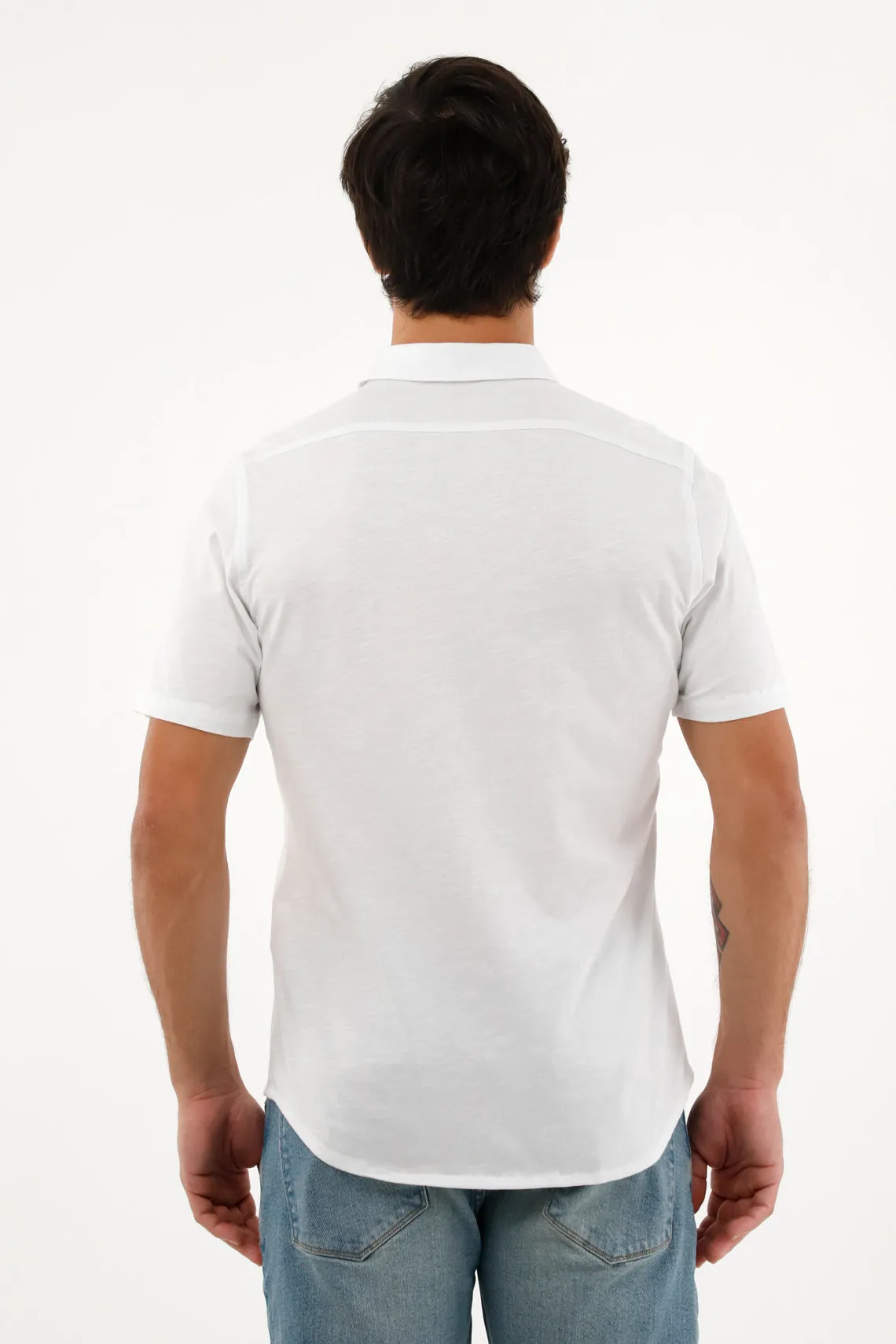 Camiseta blanca en 100% algodón para hombre