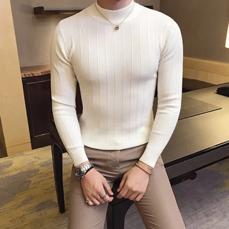 Casual Striped Solid Sweater