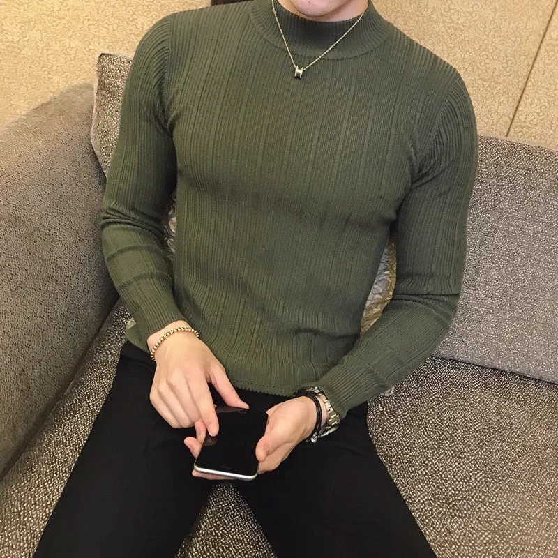 Casual Striped Solid Sweater