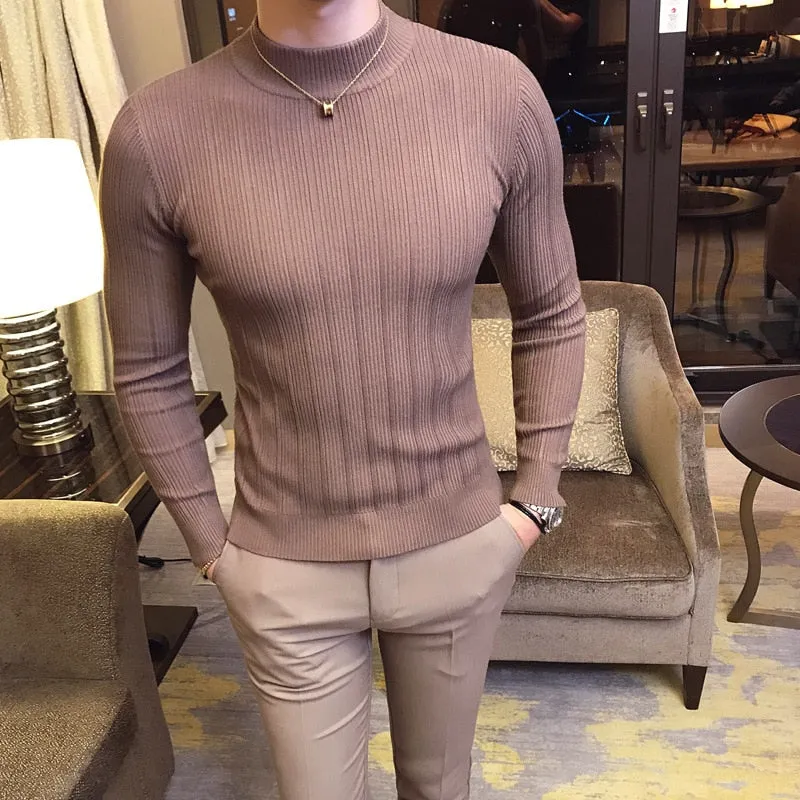 Casual Striped Solid Sweater