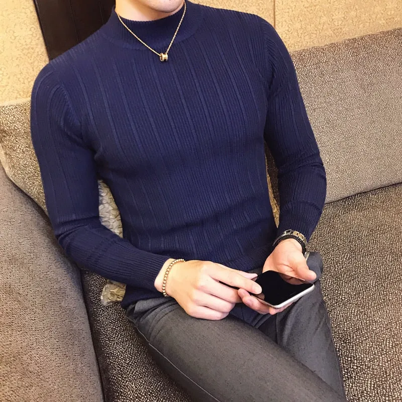 Casual Striped Solid Sweater