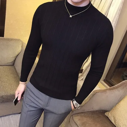 Casual Striped Solid Sweater