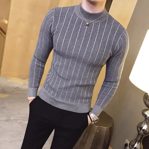Casual Striped Solid Sweater