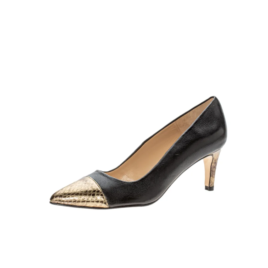 Chicago Pumps Black and Golden