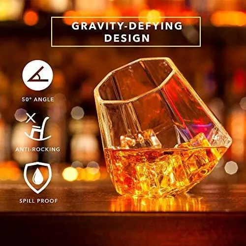 Dragon Glassware Diamond Whiskey Glasses, 10-Ounce, Set of 2