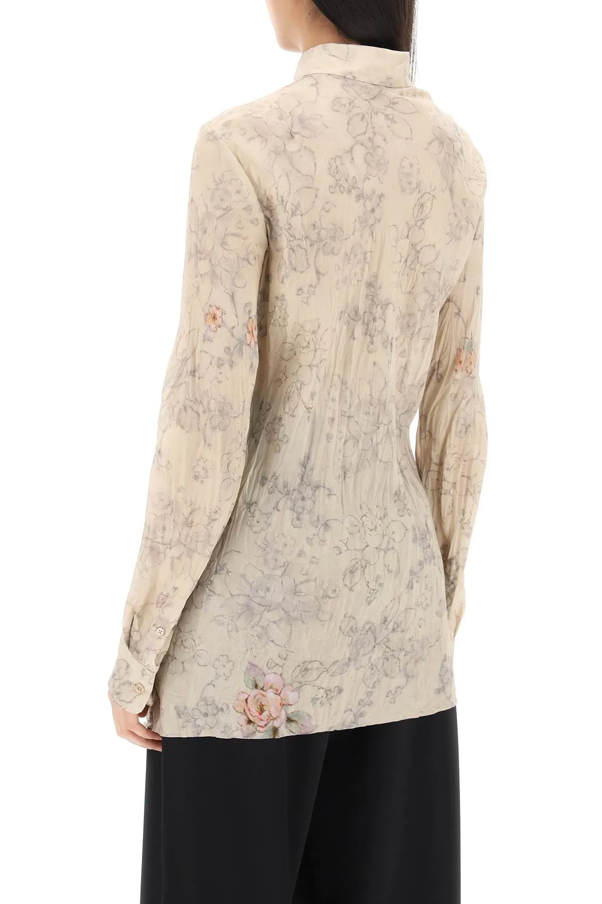 Dries Van Noten Calim Floral Silk Shirt (Size - 40)