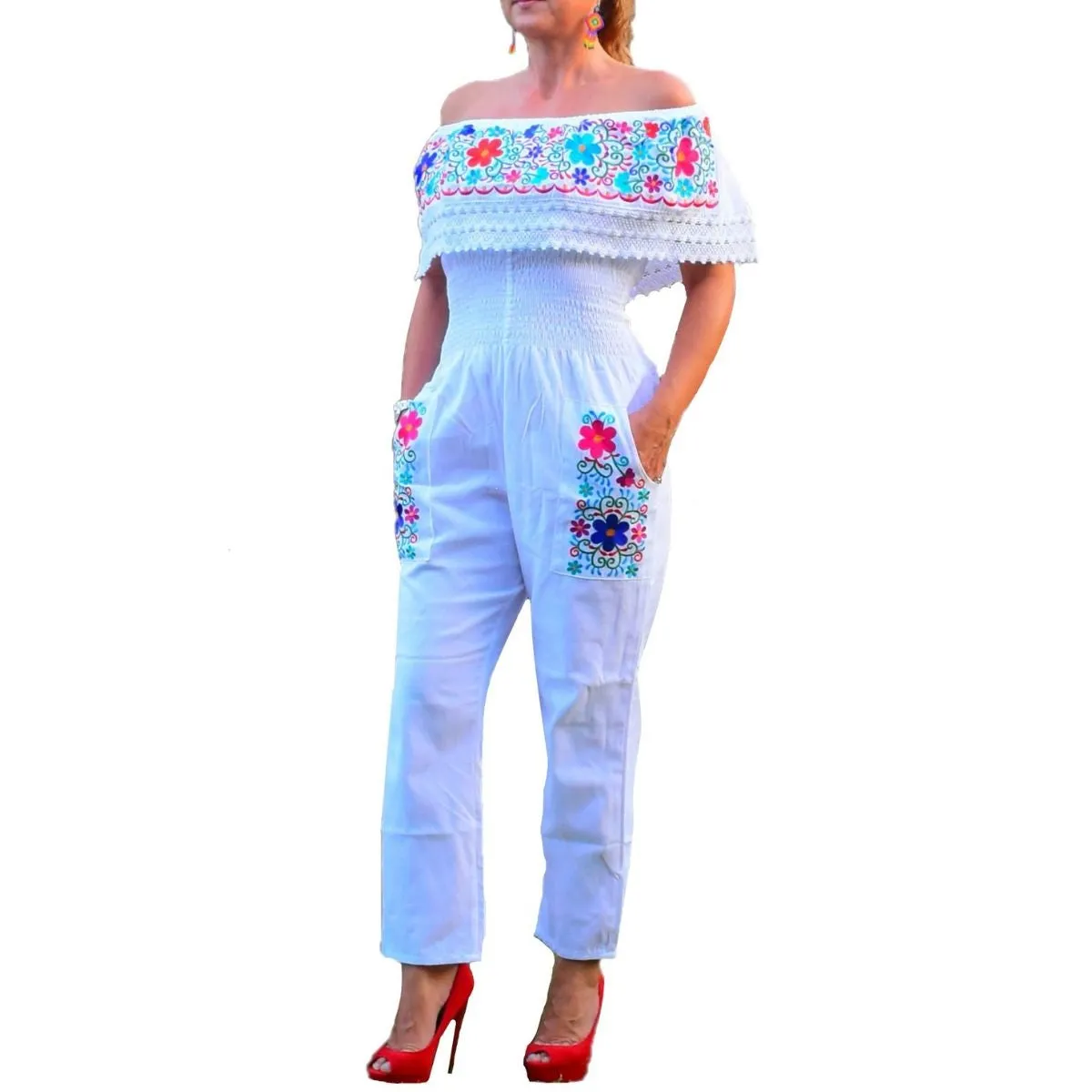 Embroidered Jumper NA-TM-79005-F White