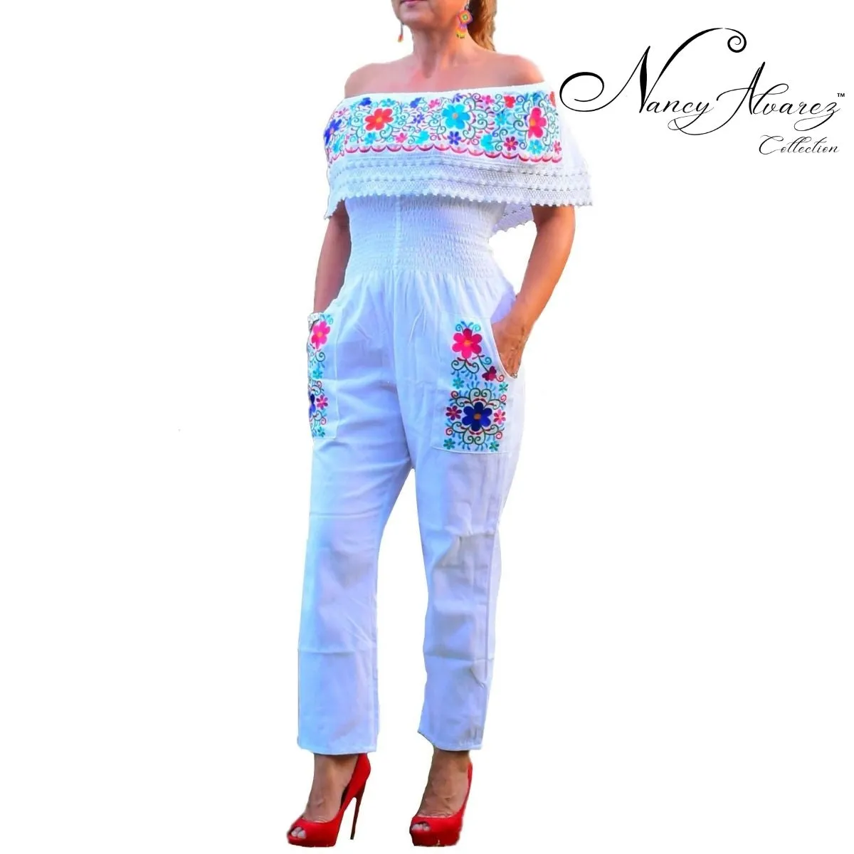 Embroidered Jumper NA-TM-79005-F White