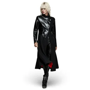 Faux Leather Wool Blend Gothic Coat