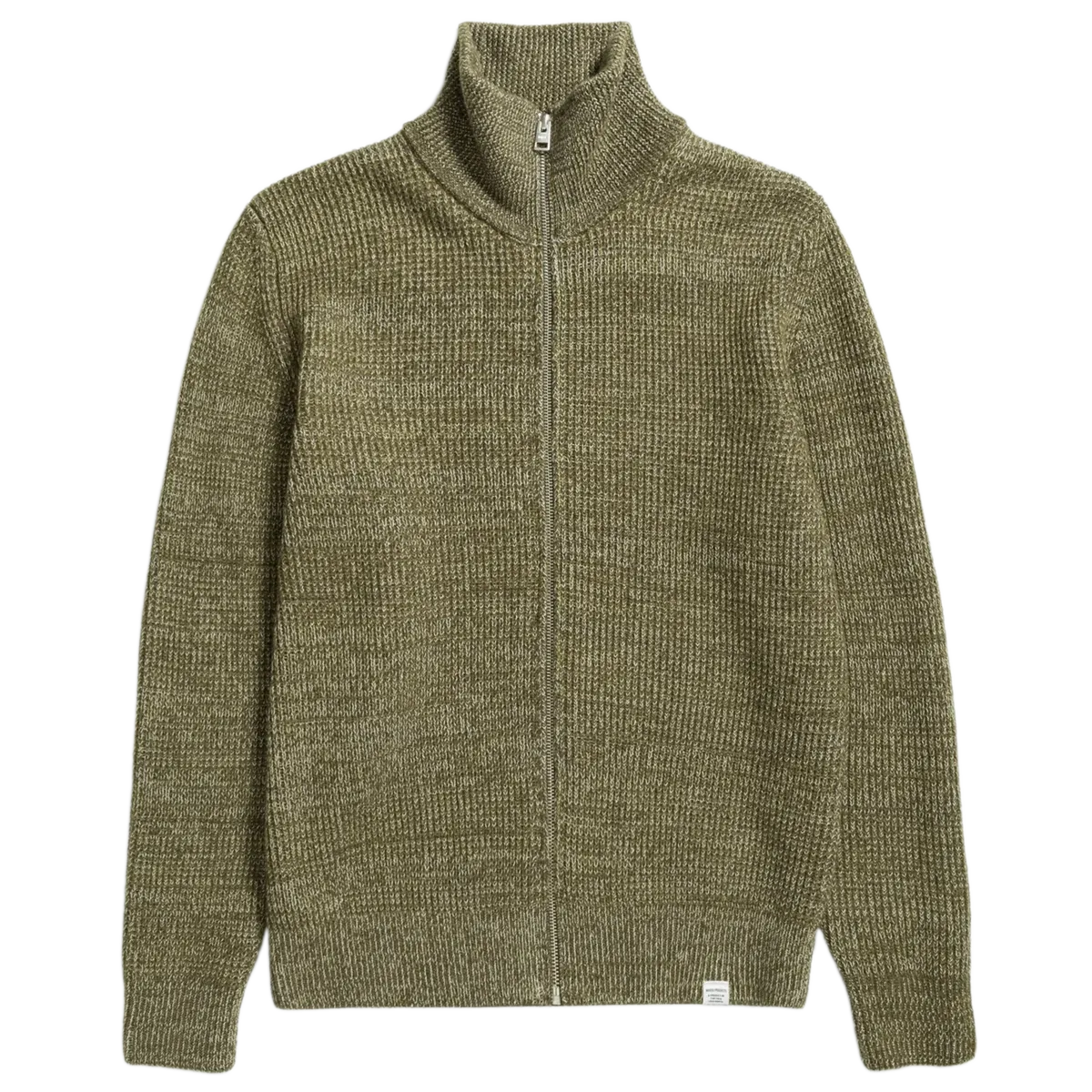 Hagen Wool Cotton Rib Full Zip Jacket