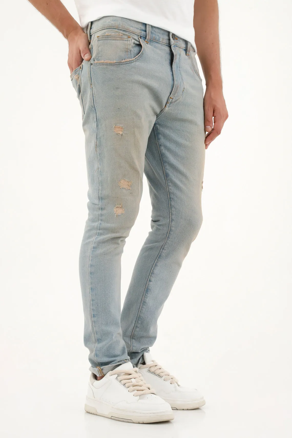 Jean Nudy azul para hombre