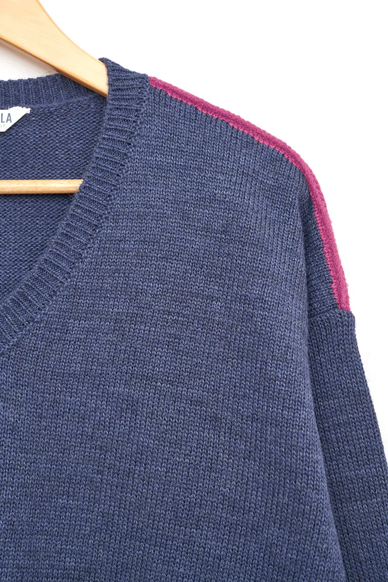 Jersey de punto oversized cuello pico