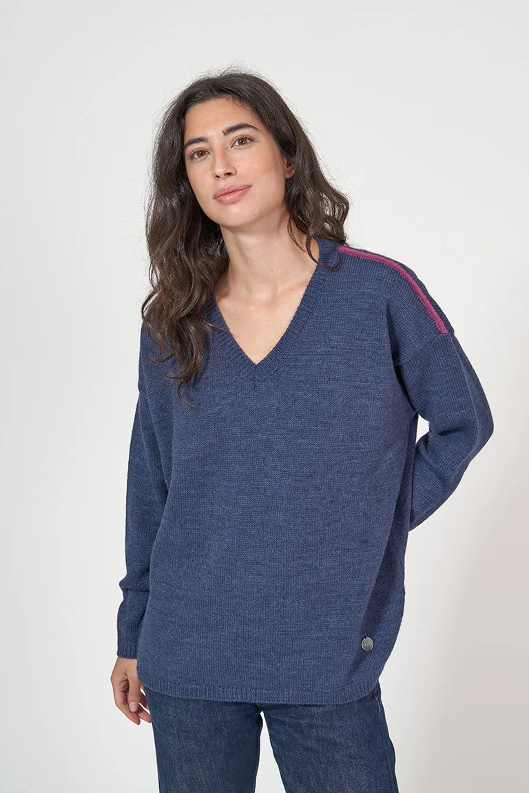 Jersey de punto oversized cuello pico