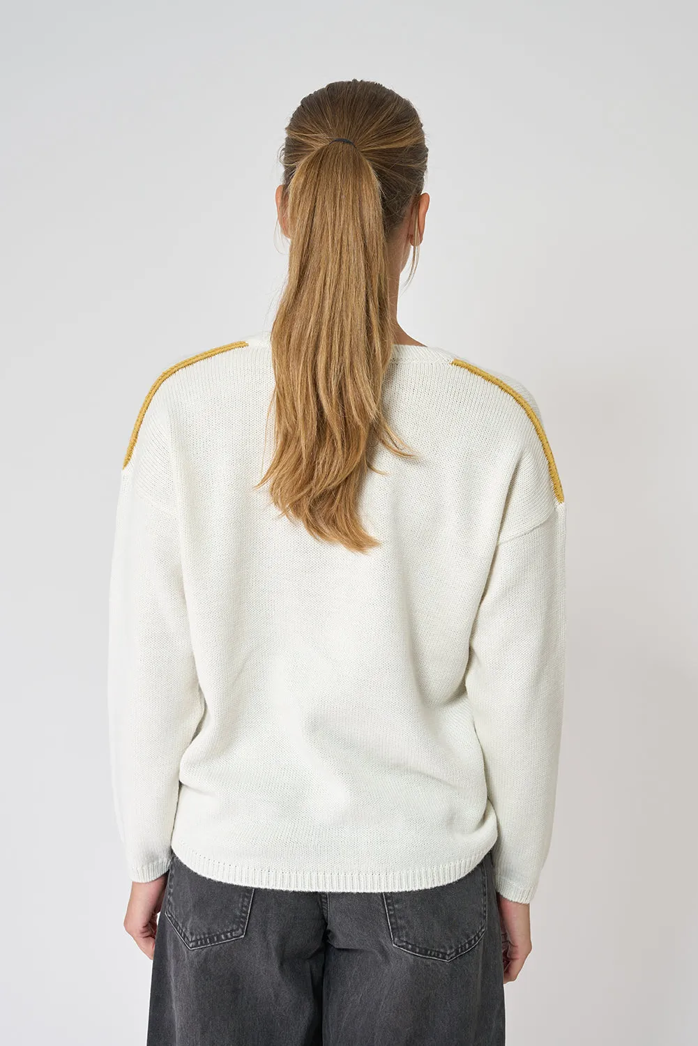 Jersey de punto oversized cuello pico