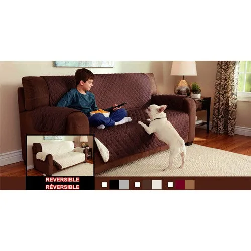 Jeté protecteur réversible pour fauteuil gris et noir