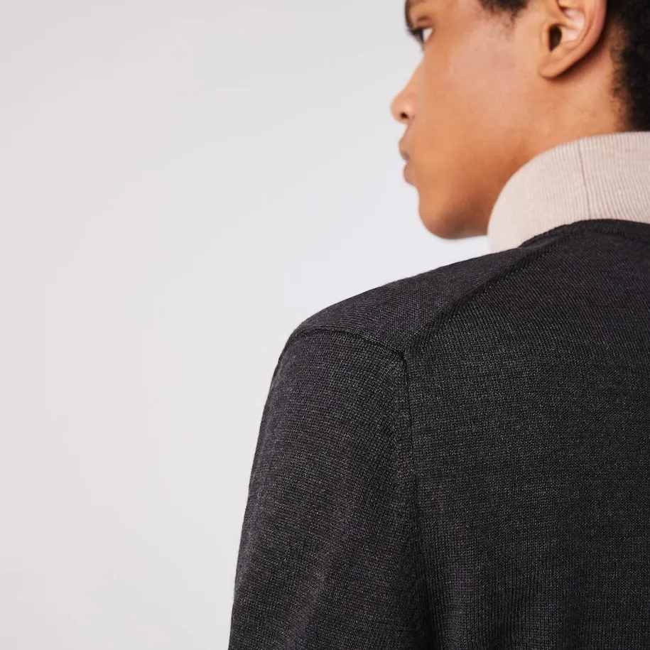LACOSTE - PULLOVER DA UOMO IN LANA MERINO CON COLLO ROTONDO