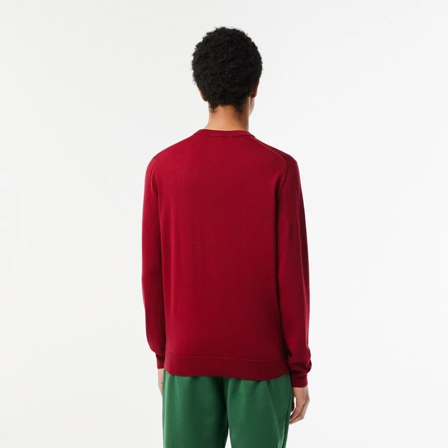 LACOSTE - PULLOVER DA UOMO IN LANA MERINO CON COLLO ROTONDO