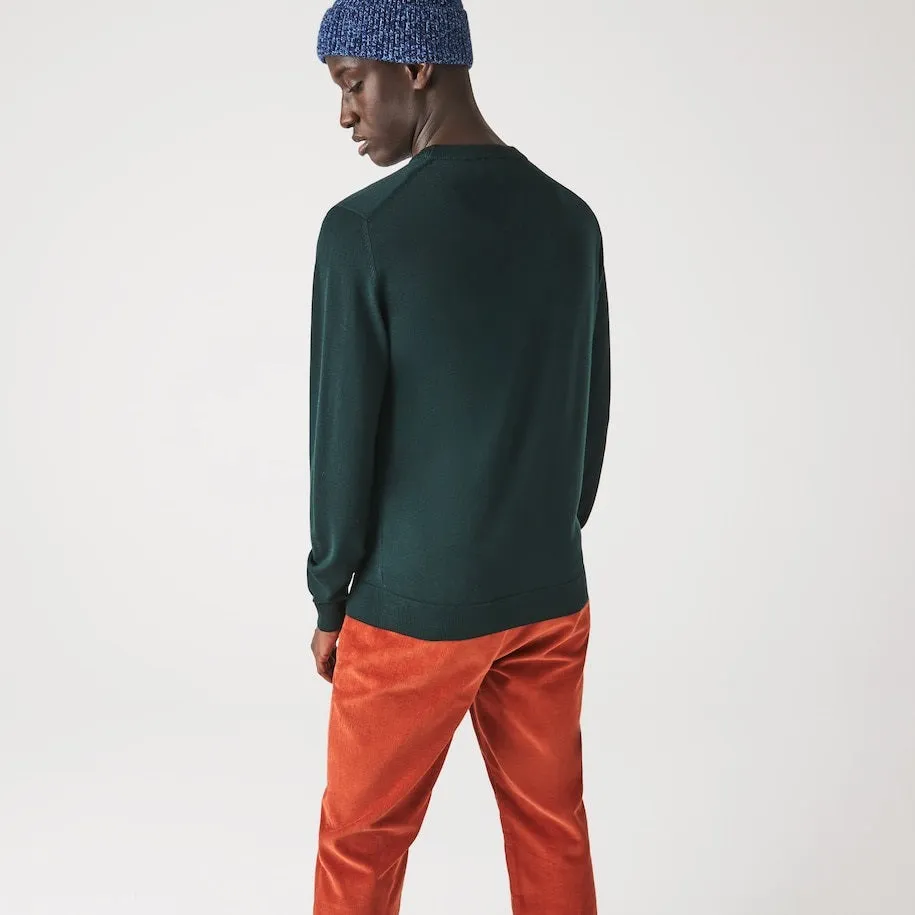 LACOSTE - PULLOVER DA UOMO IN LANA MERINO CON COLLO ROTONDO