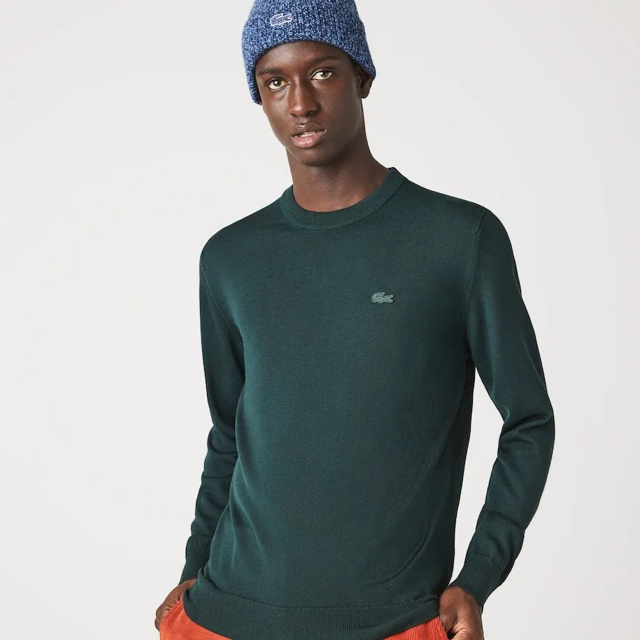 LACOSTE - PULLOVER DA UOMO IN LANA MERINO CON COLLO ROTONDO