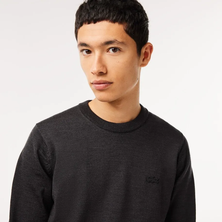 LACOSTE - PULLOVER DA UOMO IN LANA MERINO CON COLLO ROTONDO