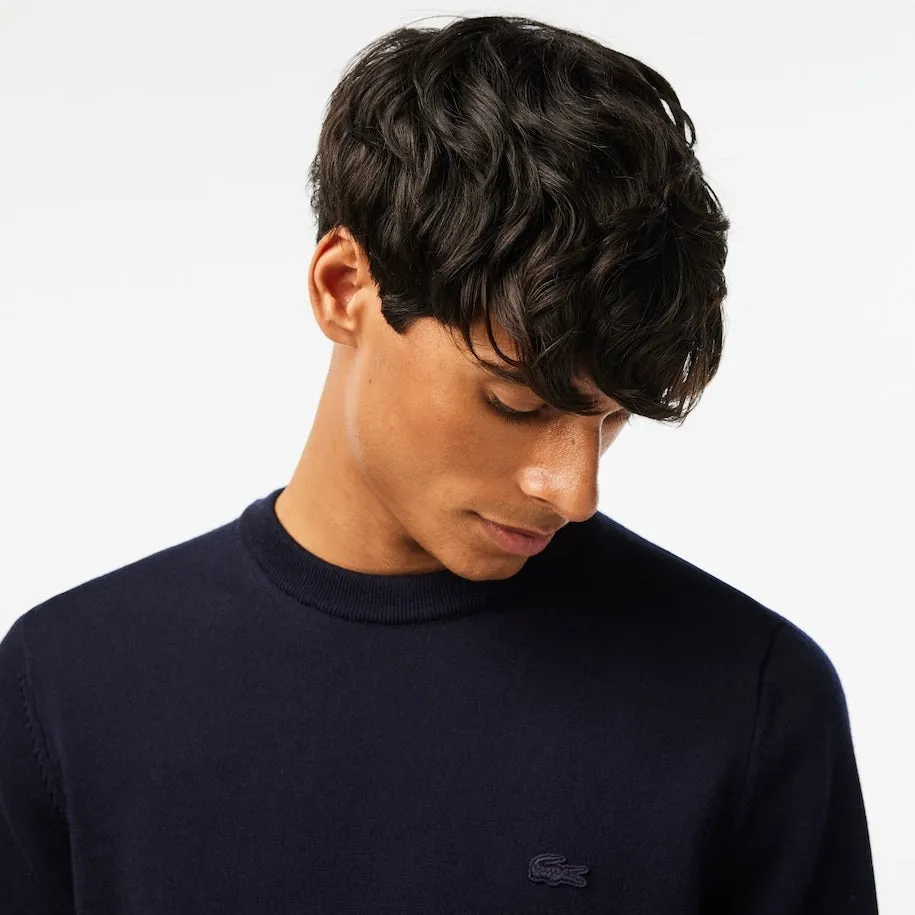 LACOSTE - PULLOVER DA UOMO IN LANA MERINO CON COLLO ROTONDO