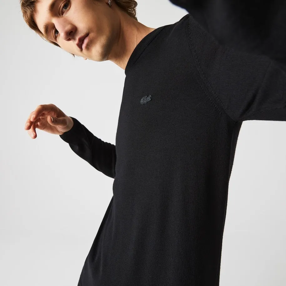 LACOSTE - PULLOVER DA UOMO IN LANA MERINO CON COLLO ROTONDO