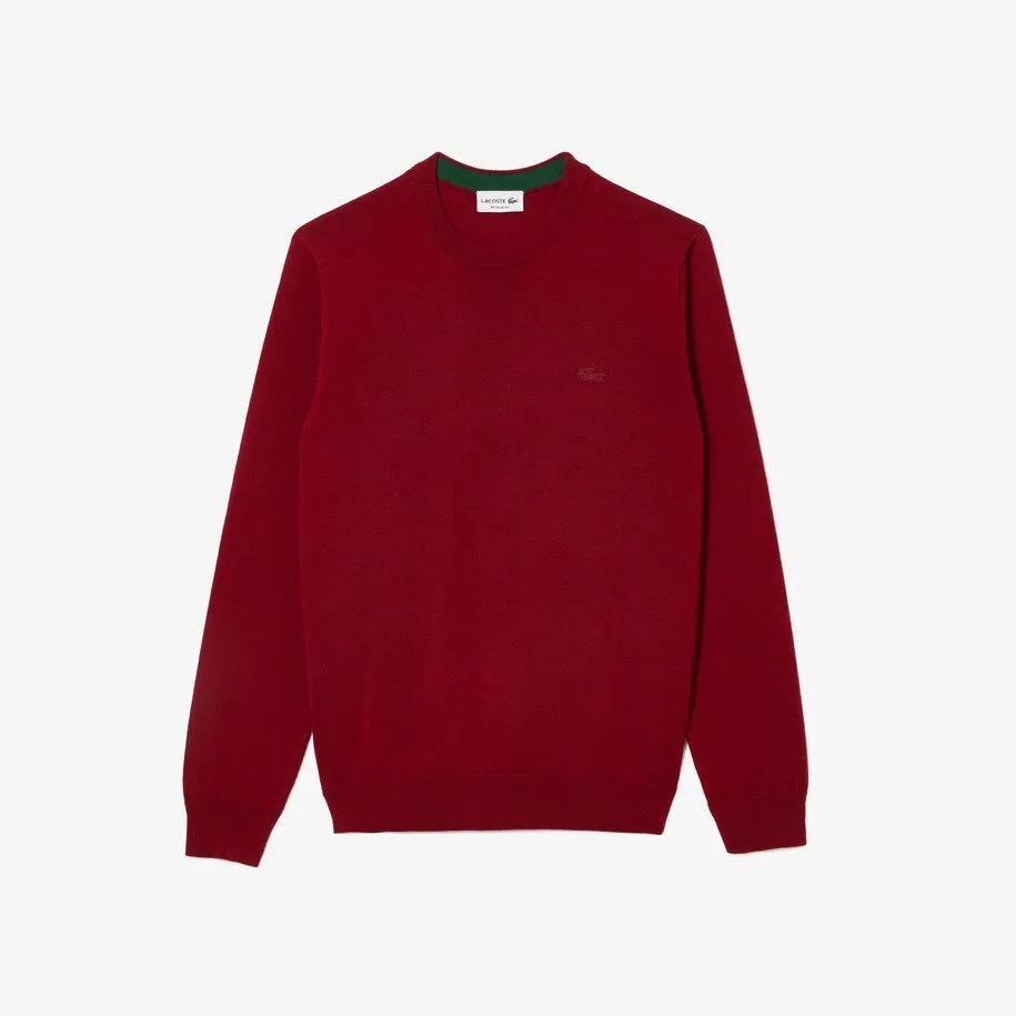LACOSTE - PULLOVER DA UOMO IN LANA MERINO CON COLLO ROTONDO