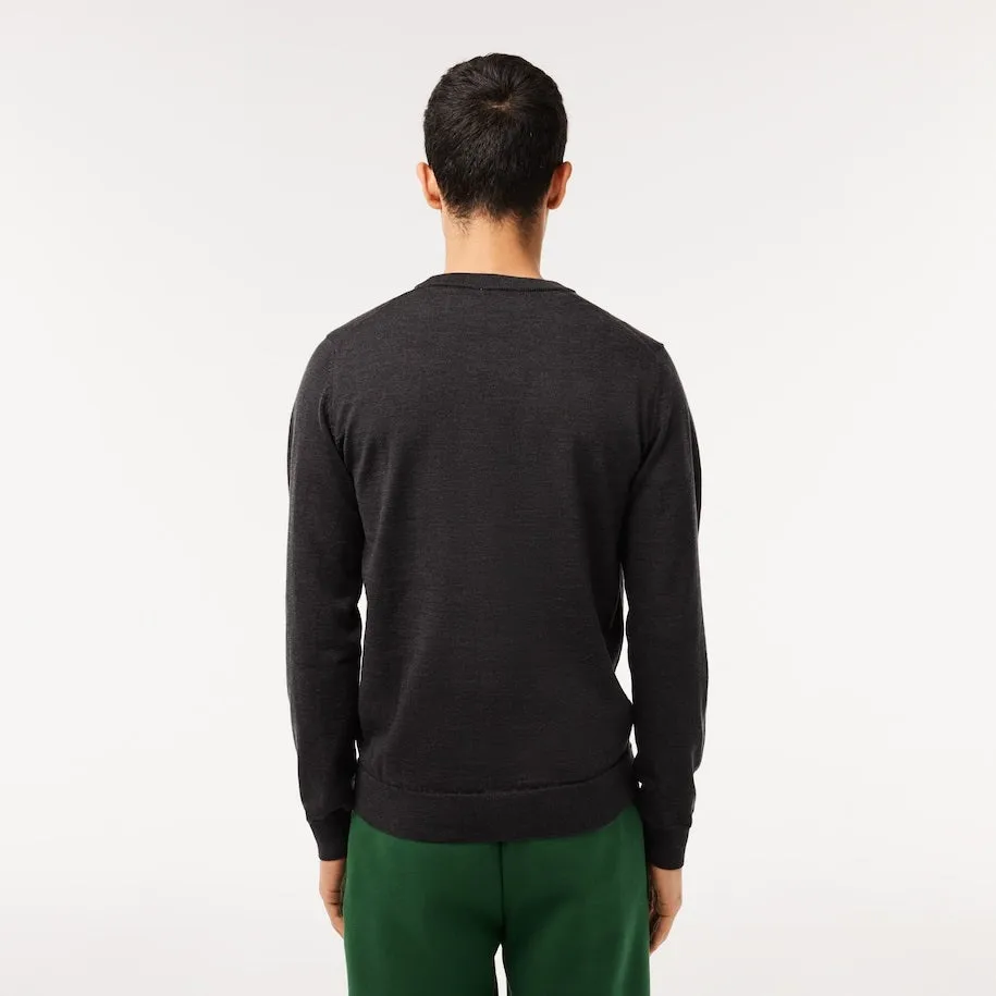 LACOSTE - PULLOVER DA UOMO IN LANA MERINO CON COLLO ROTONDO