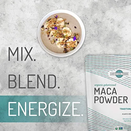 Maca Powder Organic | Premium Peruvian USDA & Paleo Certified Vegan Root - Natural Energy - Gelatinized for Enhanced Digestibility, 16 Ounces