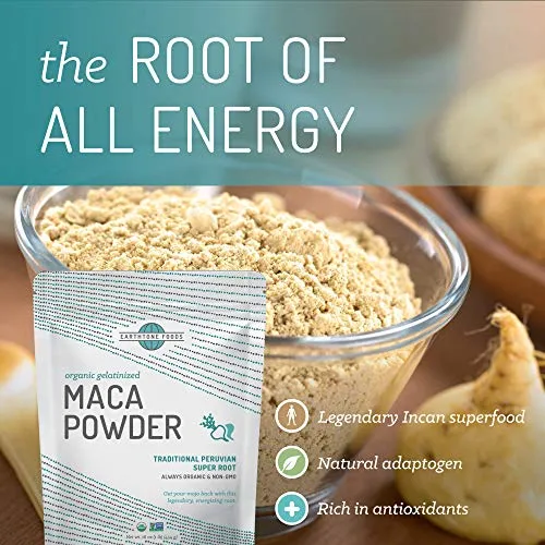 Maca Powder Organic | Premium Peruvian USDA & Paleo Certified Vegan Root - Natural Energy - Gelatinized for Enhanced Digestibility, 16 Ounces