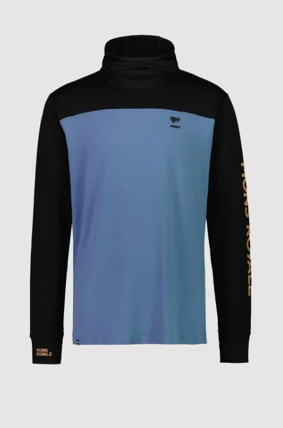 Mons Royale Yotei Powder Hood LS Black / Blue Slate