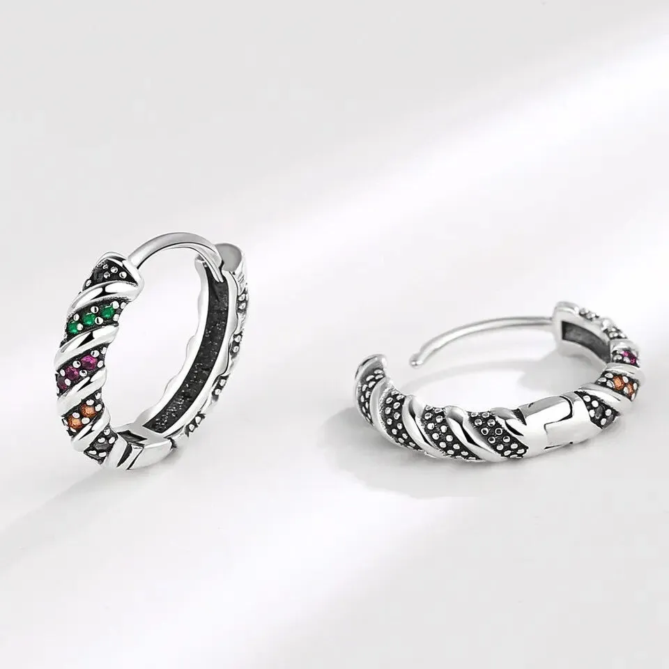 MULTICOLOR TWISTED LINE EARRINGS