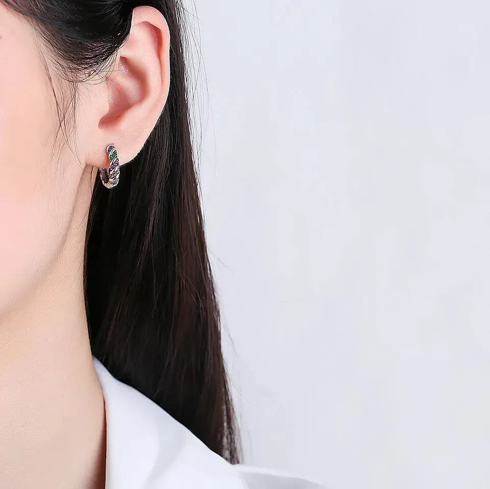 MULTICOLOR TWISTED LINE EARRINGS